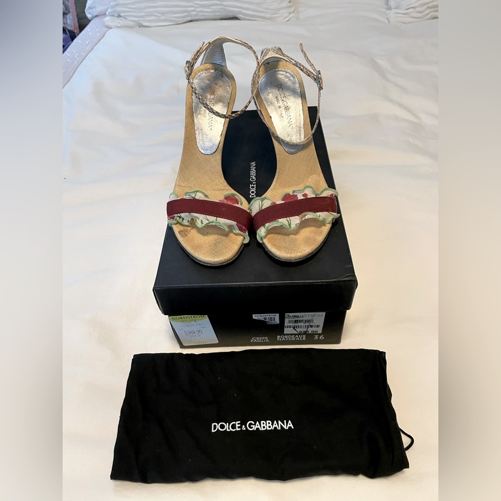 Dolce & Gabbana Floral/Python strappy heel Size 6